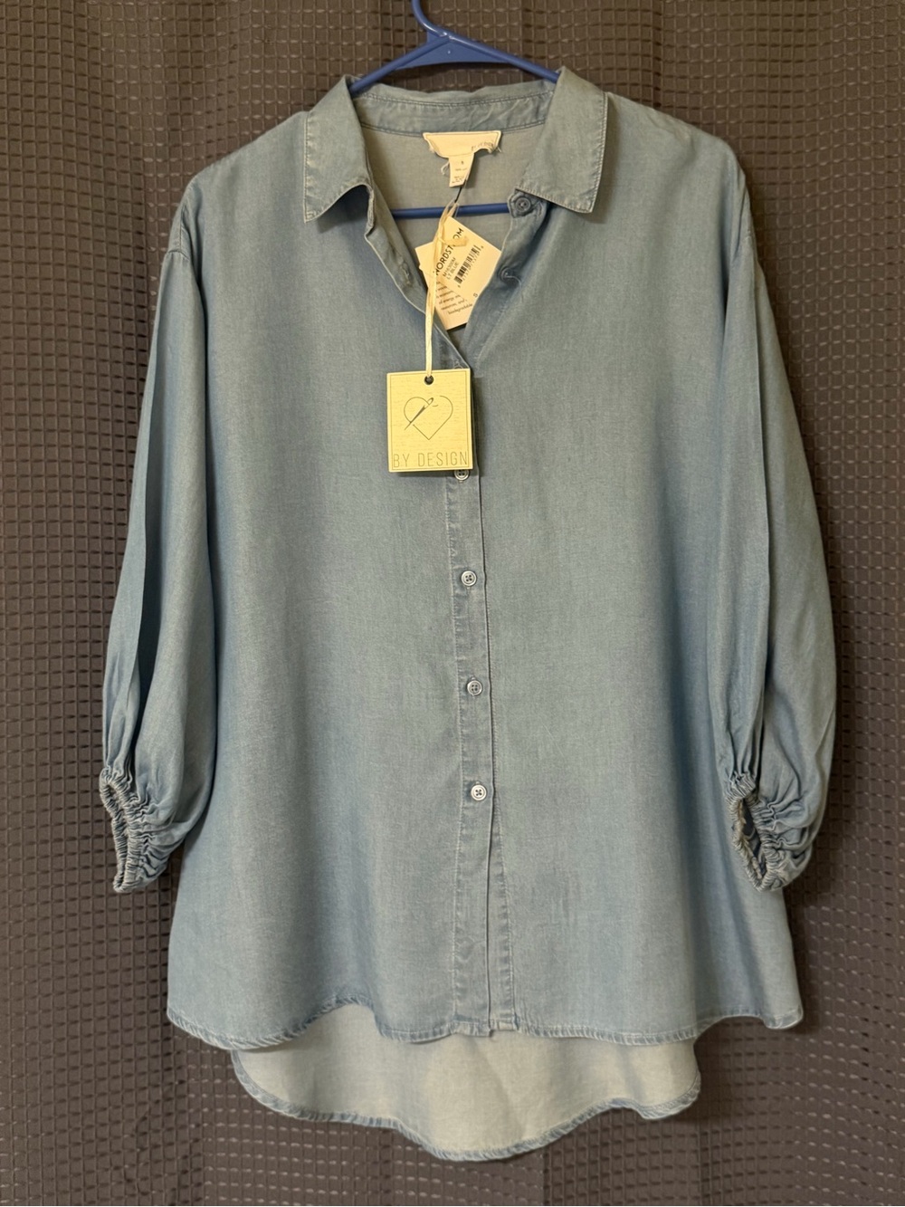 By Design Women's Light Blue Denim-Style Button Down Shirt